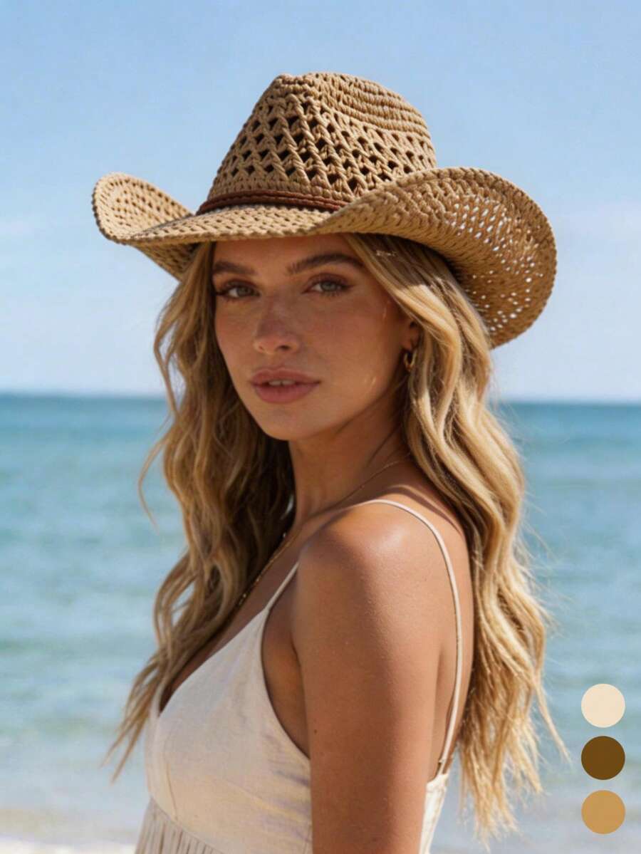 Bohemian Hollow Out Straw Cowb - огляд і ціна Cowboy Hat Straw