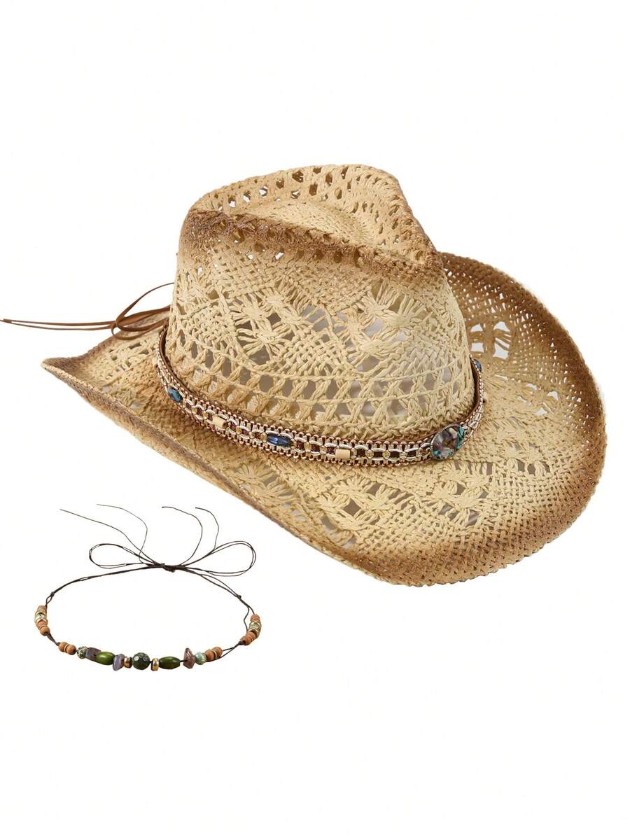 Unisex Straw Cowboy Hat With B - огляд і ціна Cowboy Hat Straw