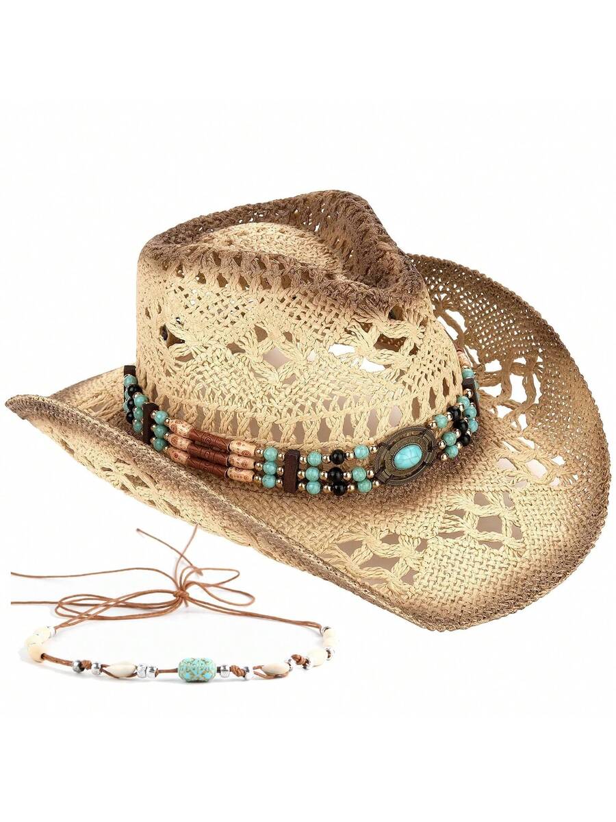Unisex Straw Cowboy Hat With B - огляд і ціна Cowboy Hat Straw