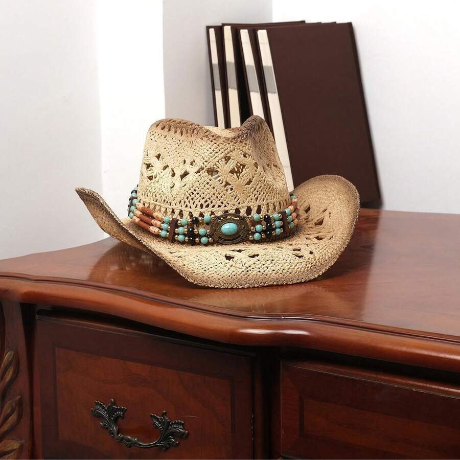 Unisex Straw Cowboy Hat With B - огляд і ціна Cowboy Hat Straw