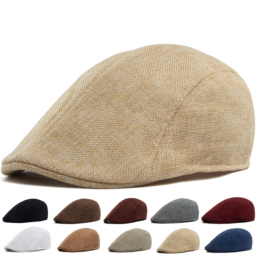 Men's Linen Flat Cap Spring Su - огляд і ціна Newsboy Cap Ivy