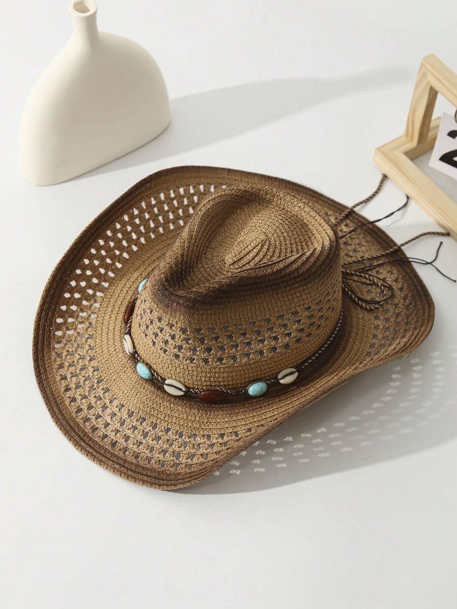 Unisex Straw Cowboy Hat With B - огляд і ціна Cowboy Hat Straw