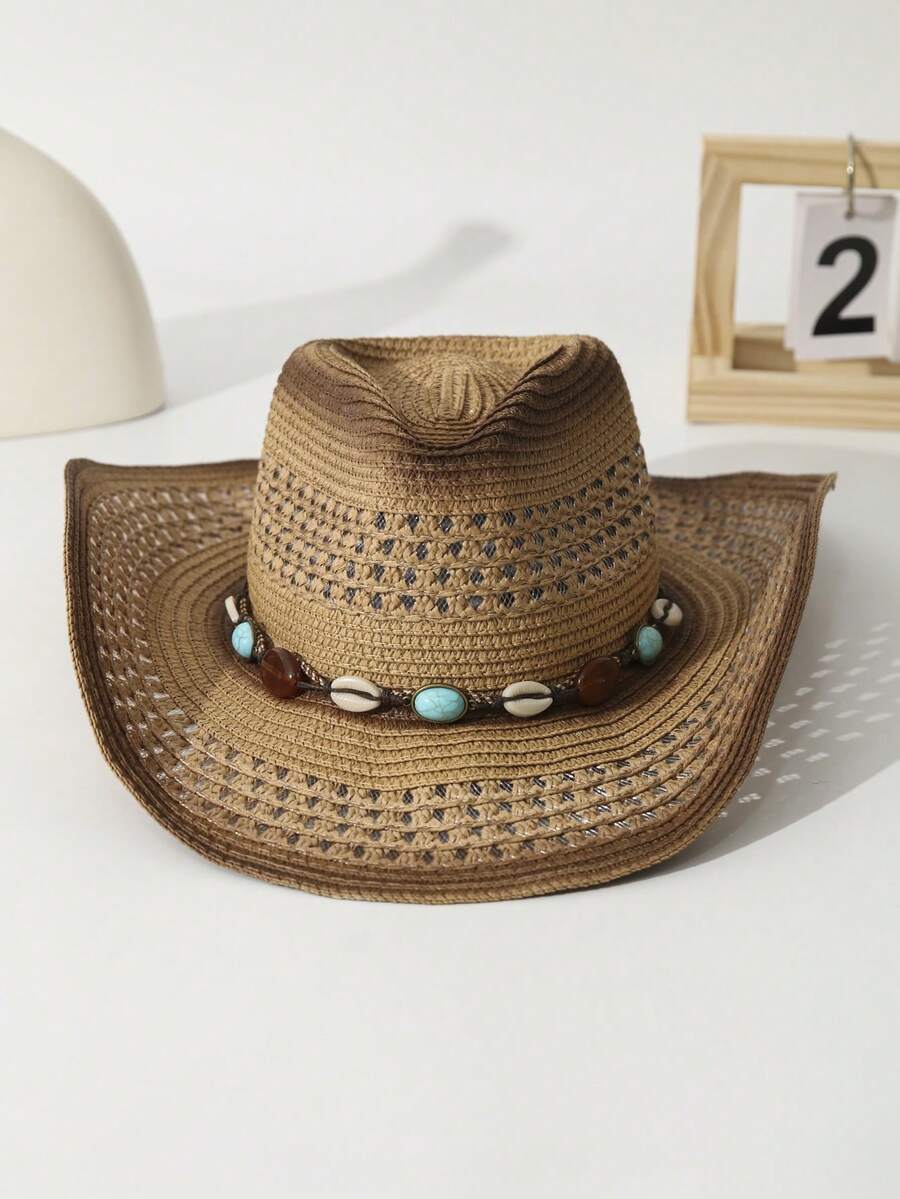 Unisex Straw Cowboy Hat With B - огляд і ціна Cowboy Hat Straw