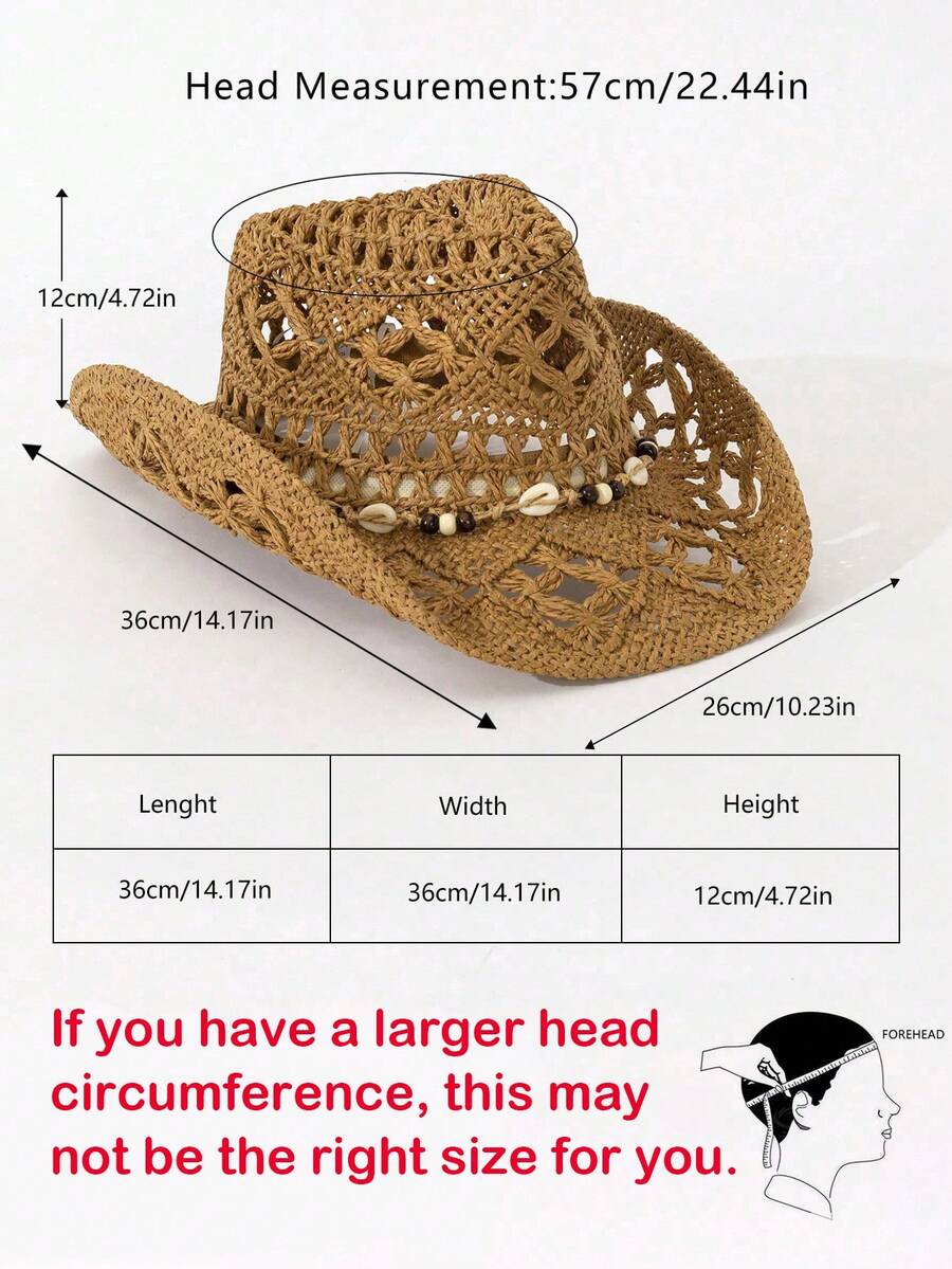 Bohemian Shell Hollow Out Stra - огляд і ціна Cowboy Hat Straw