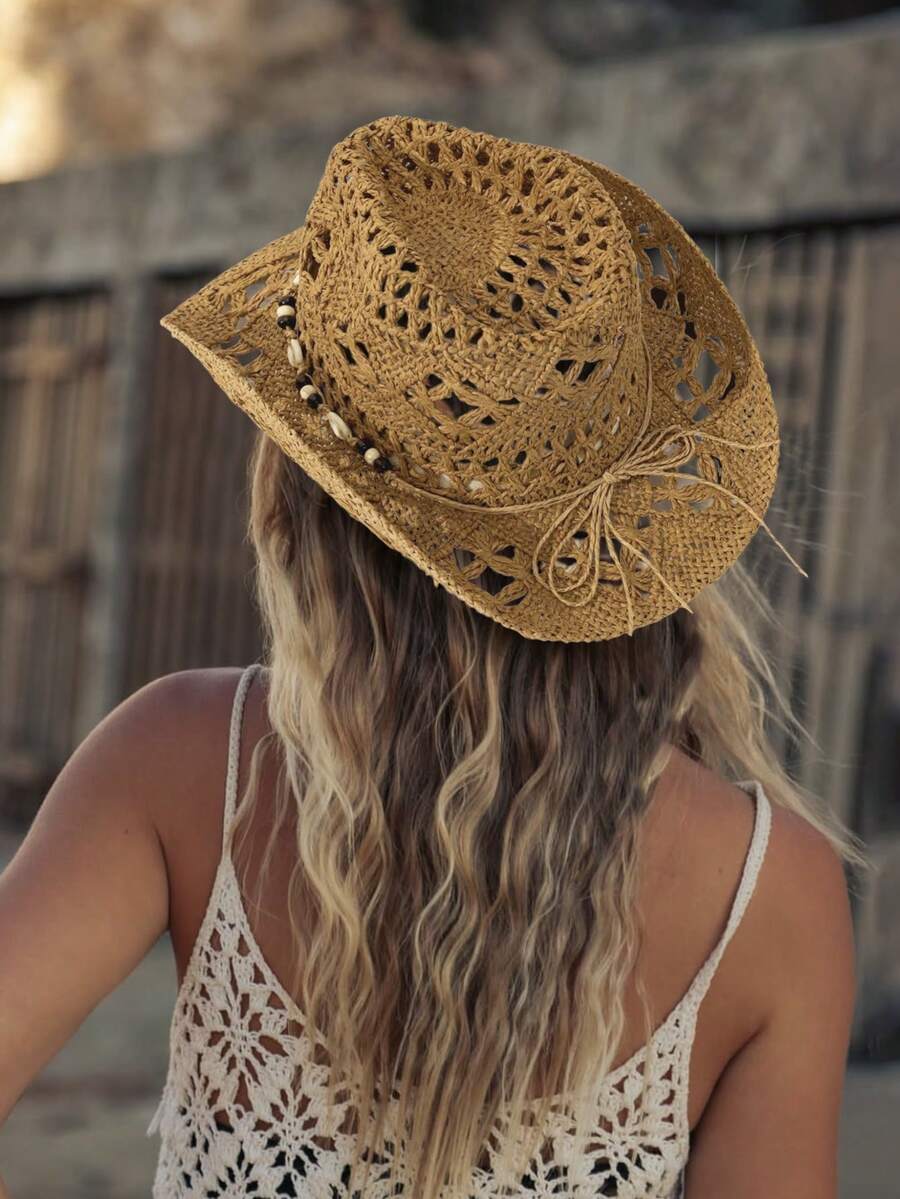 Bohemian Shell Hollow Out Stra - огляд і ціна Cowboy Hat Straw